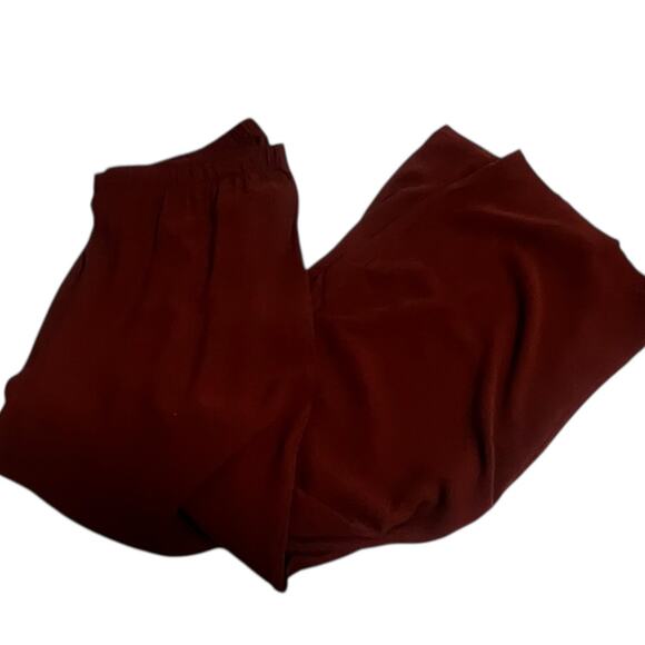 Eileen Fisher Silk Georgette Crepe Straight Pant | Sz L, Redwood NWT $248 - Picture 9 of 9